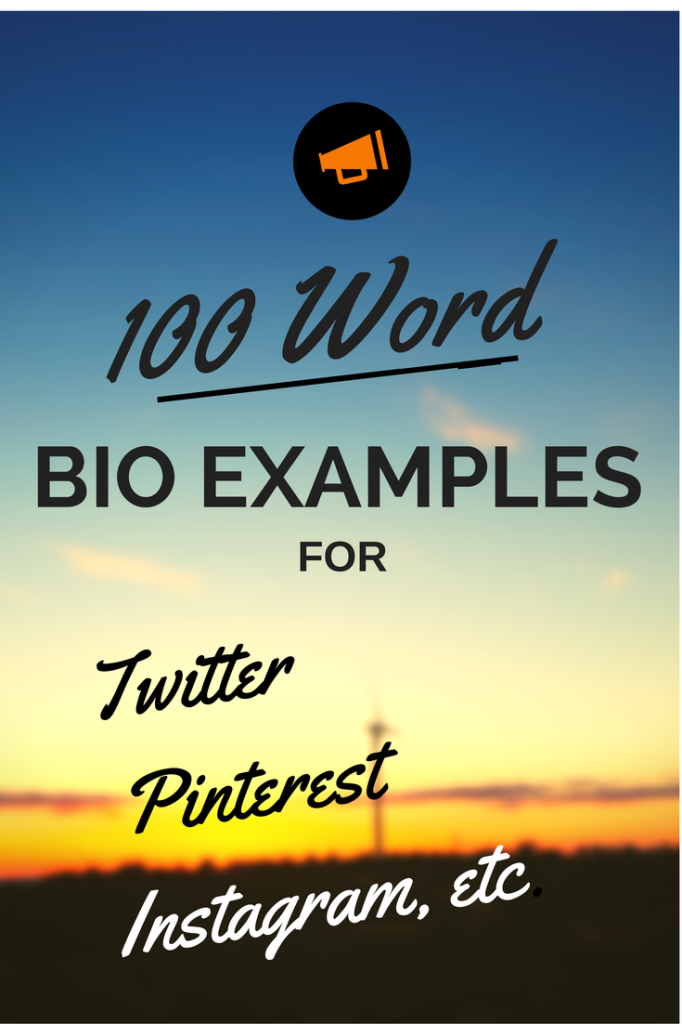 100 Word Bio Examples BioTemplates